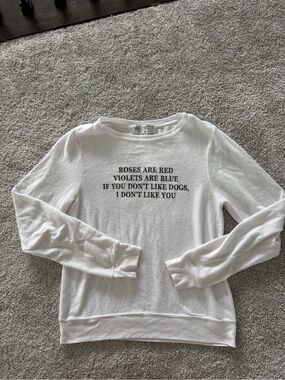 Wildfox Couture White Graphic Sweatshirt - if you don't like dogs